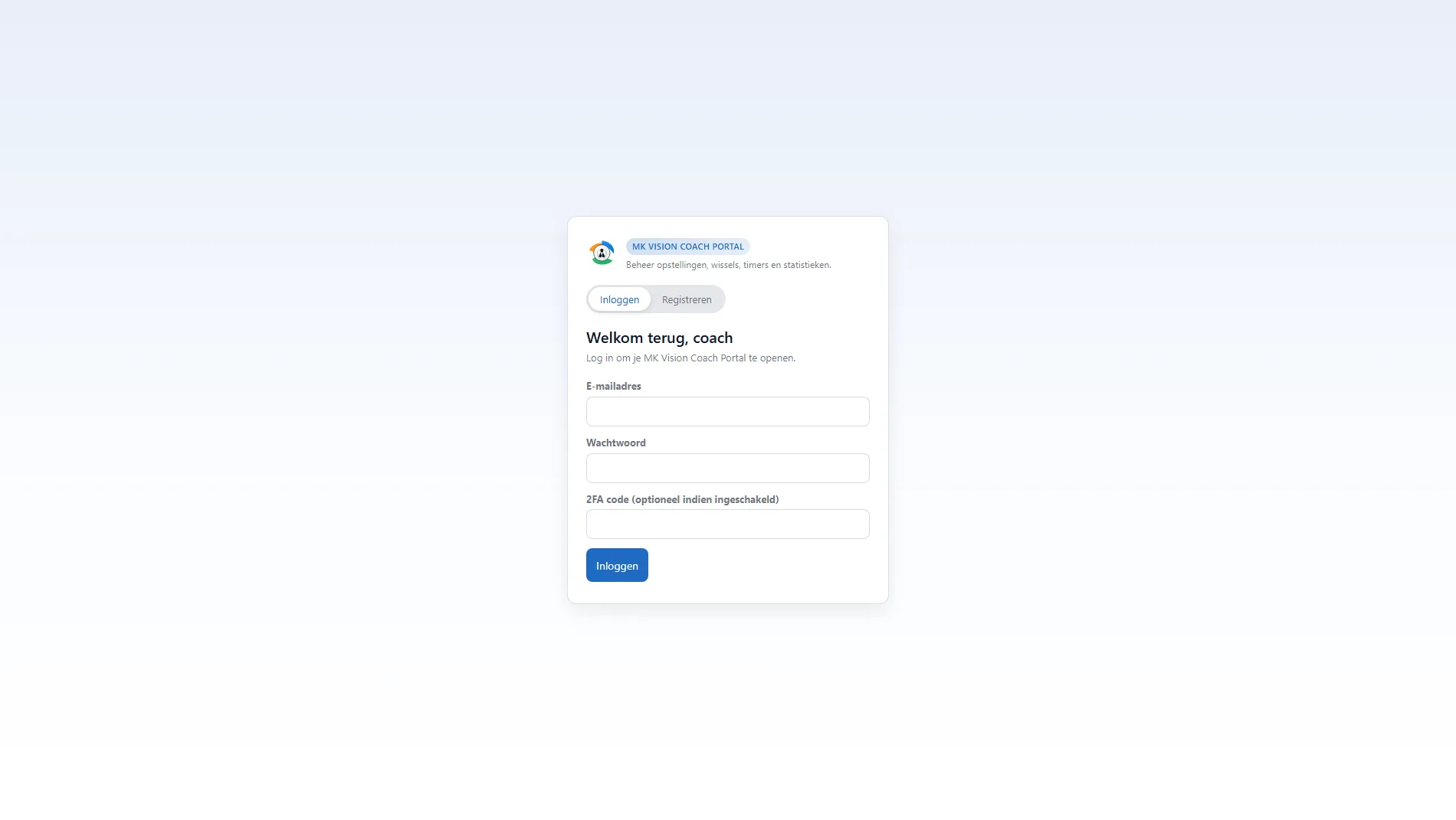 MK Vision Coach Portal &mdash; project van MK Vision