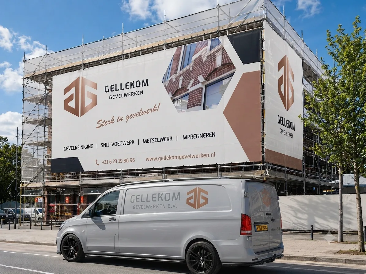 Gellekom aan het werk op de steiger